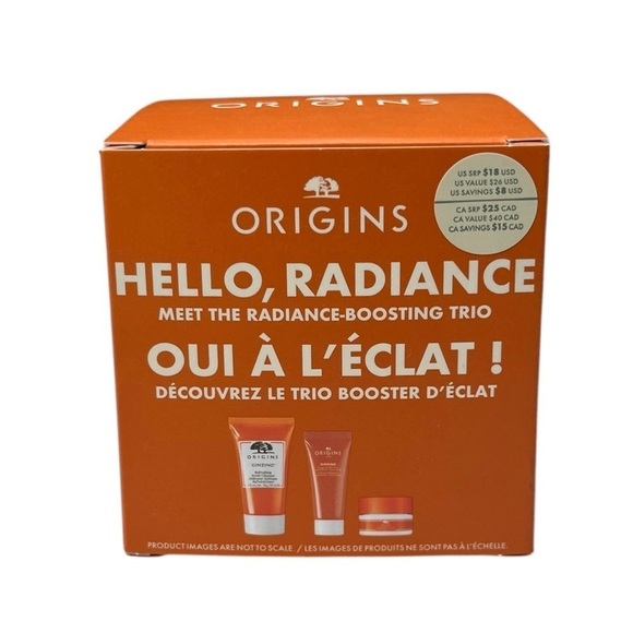 ORIGINS Hello Radiance Boosting Trio Set NIB Face Wash, Gel Cream, Eye - Picture 2 of 5